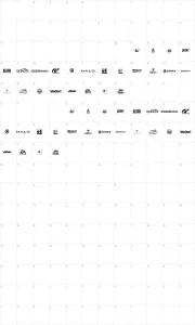 Mapa de caracteres da fonte Game Logos