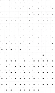 Mapa de caracteres da fonte Game Over