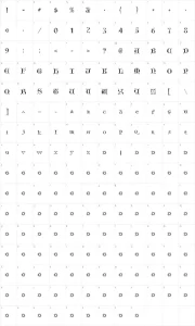 Mapa de caracteres da fonte Generic Uncials SnowCapped