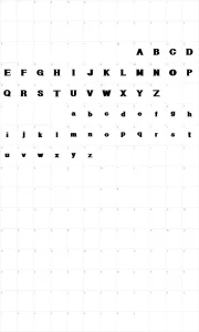 Mapa de caracteres da fonte Geometric Serif PW