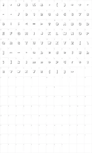Mapa de caracteres da fonte Geometric Shadow PW