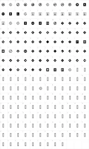 Mapa de caracteres da fonte GG SignDings