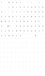Mapa de caracteres da fonte Ghosttown BC