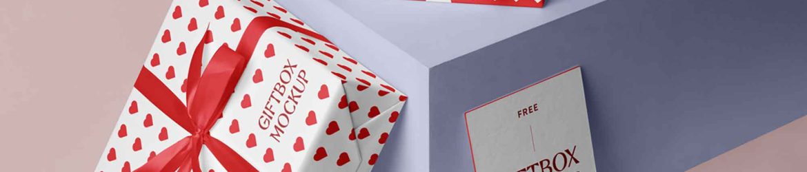 Gift Boxes with Card Mockup