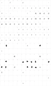 Mapa de caracteres da fonte Gingko Fraktur