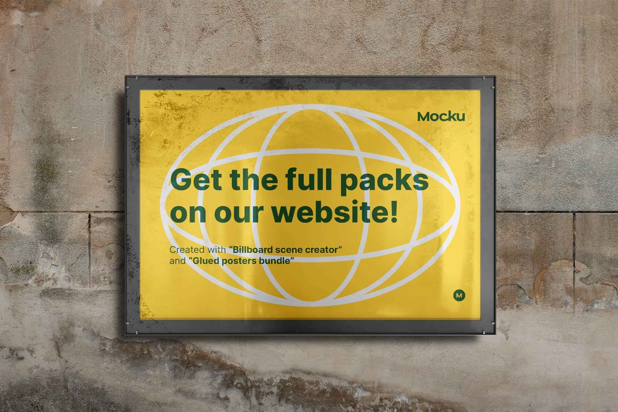 Glued Ripped Poster Mockup