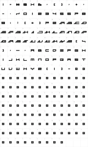 Mapa de caracteres da fonte Go Faster