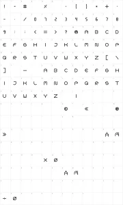 Mapa de caracteres da fonte Goca Logotype Beta