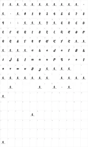 Mapa de caracteres da fonte Going Rogue