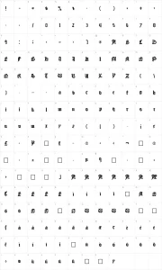 Mapa de caracteres da fonte Good City Modern