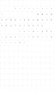 Mapa de caracteres da fonte Good Karma