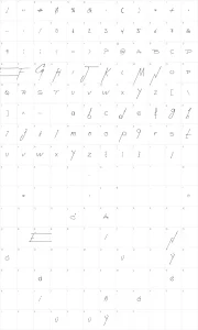 Mapa de caracteres da fonte Good Night