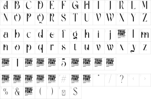 Mapa de caracteres da fonte Gradually Reduced Font | 1001 Free Fonts