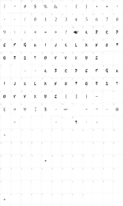 Mapa de caracteres da fonte Graffiti Cheecks Style