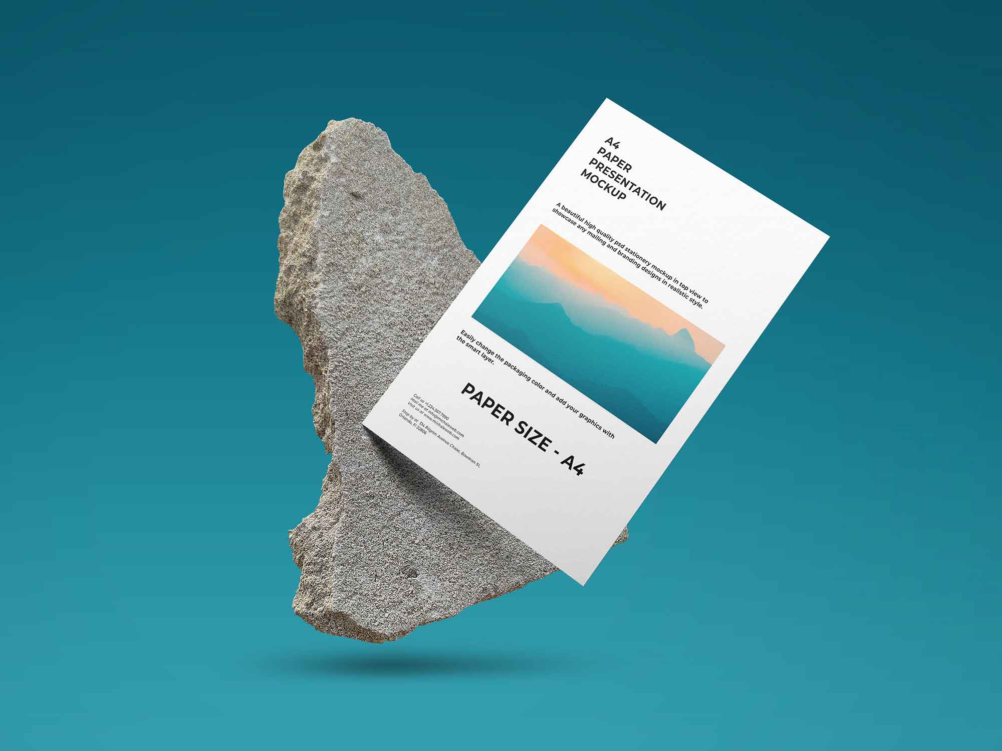 Gravity A4 Paper Mockup (PSD)