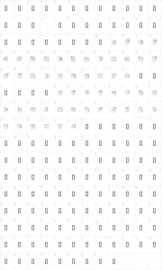 Mapa de caracteres da fonte Grazing on grass