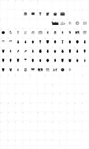 Mapa de caracteres da fonte Greek Art