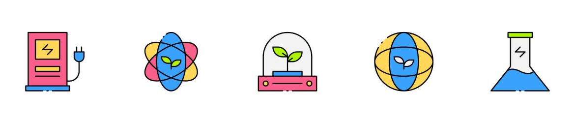Green Energy Biofuel Icons