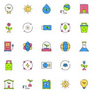 Green Energy Biofuel Icons