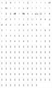 Mapa de caracteres da fonte Greywolf Glyphs