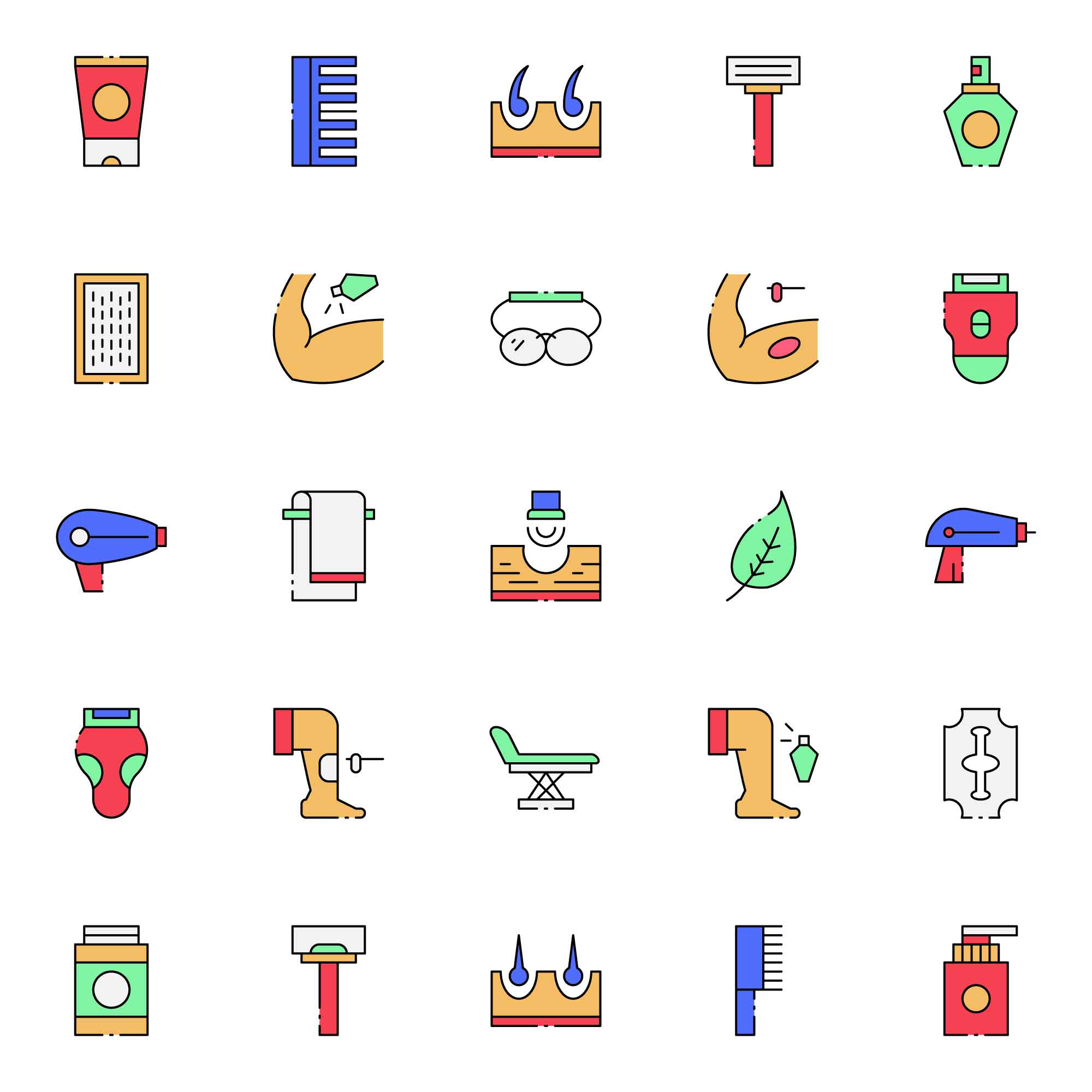 Hair Removal Icons