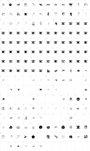 Mapa de caracteres da fonte HalloWien