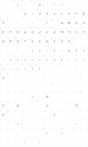 Mapa de caracteres da fonte Halo Handletter