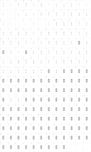 Mapa de caracteres da fonte Hammer Keys