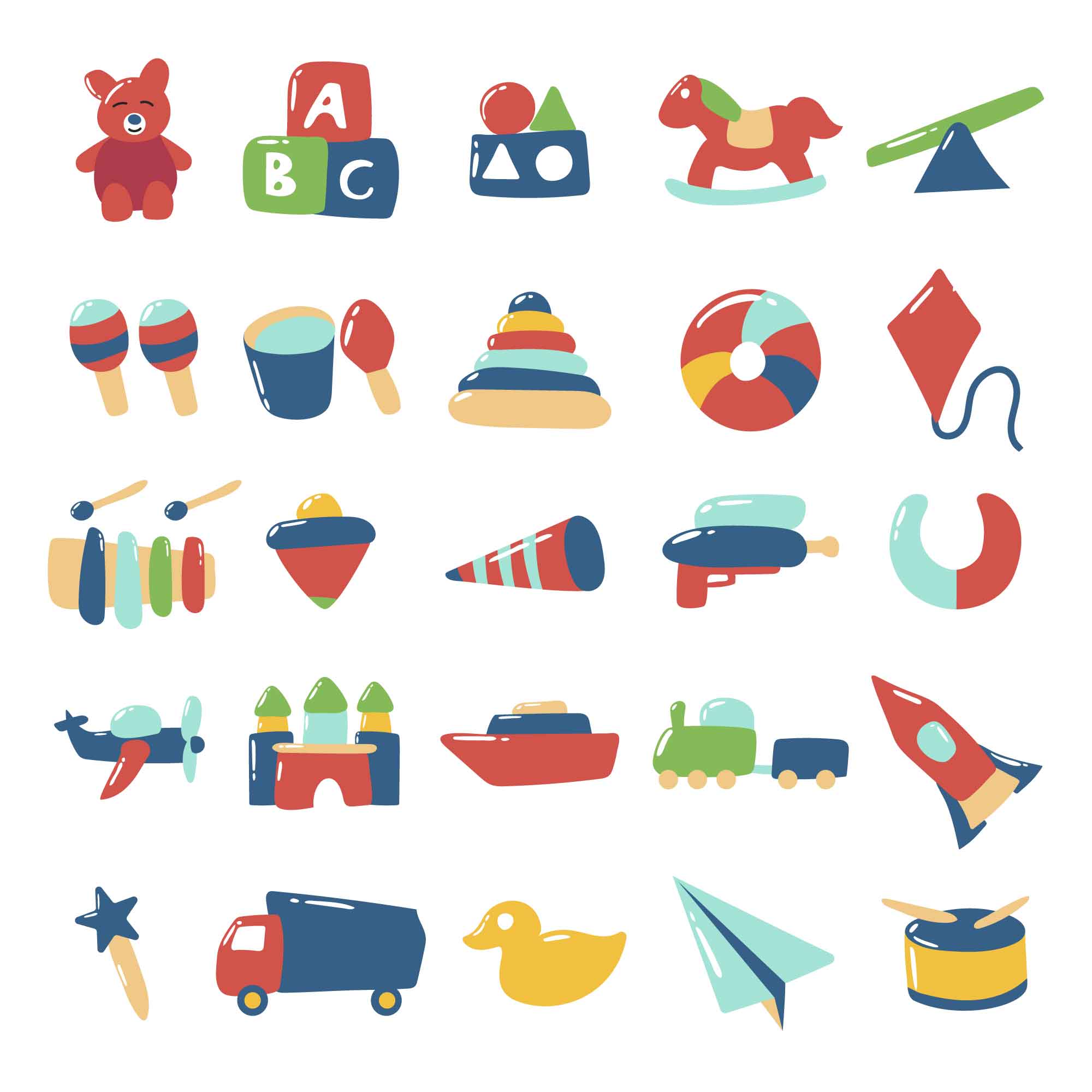 Hand Drawn Kid Toy Icons