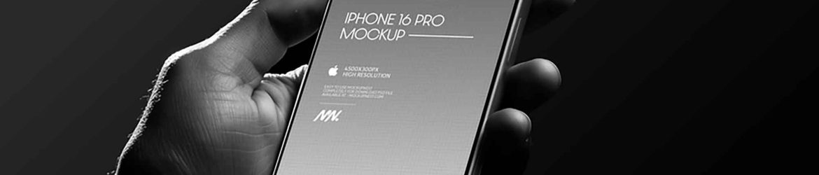 Hand Holding iPhone 16 Pro Mockup