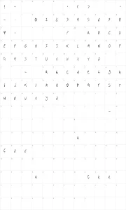 Mapa de caracteres da fonte Hand Writing