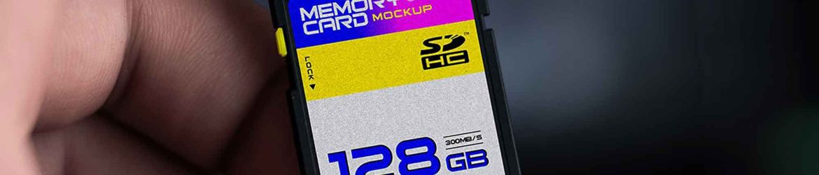 Handholding Memory Card Mockup
