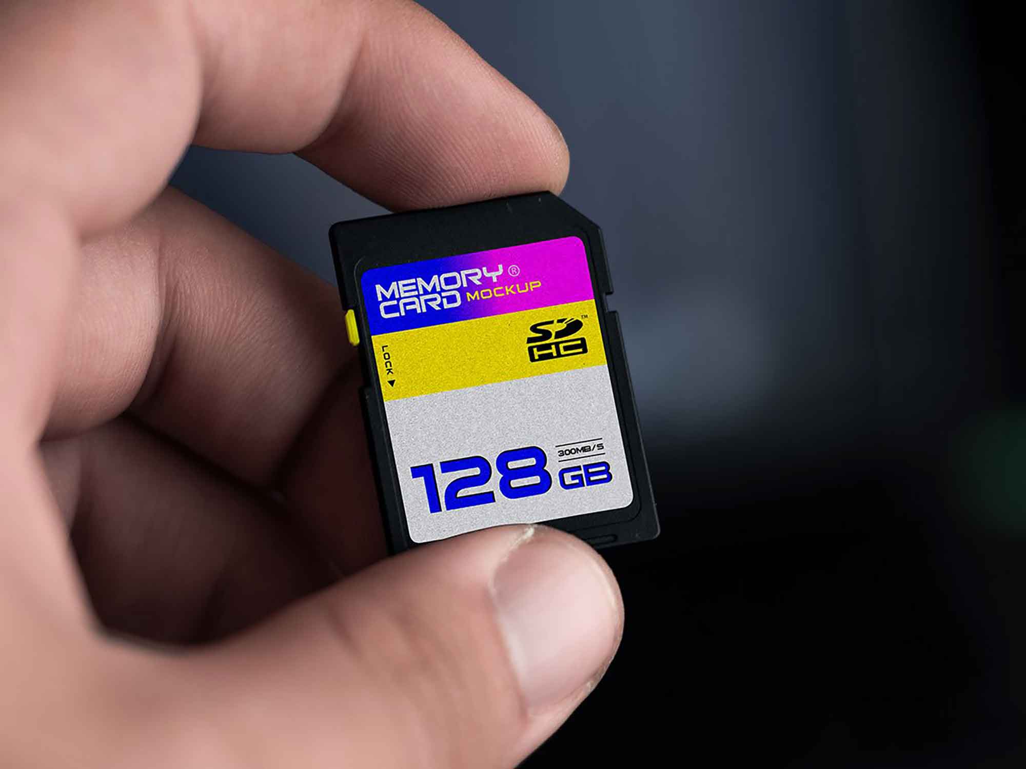 Handholding Memory Card Mockup