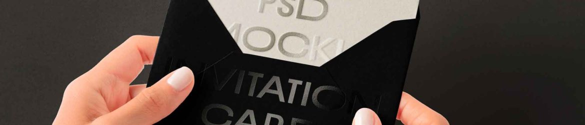 Hands Holding Invitation Card Mockup
