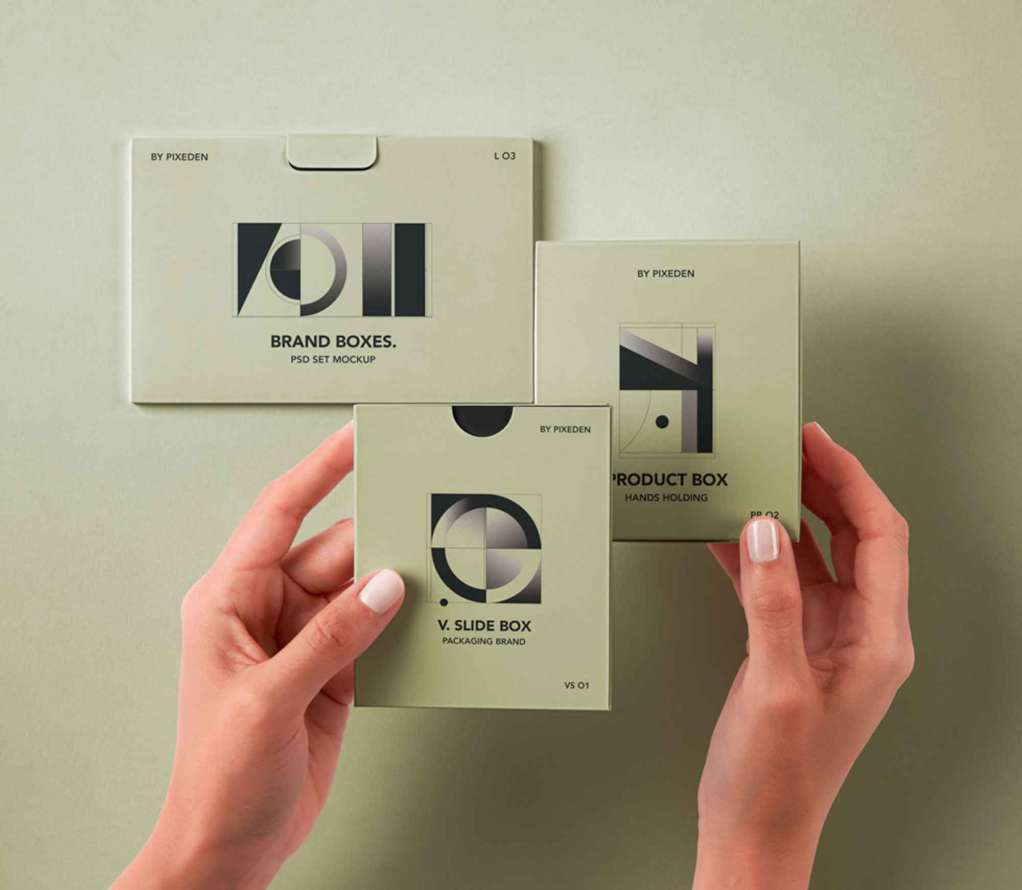 Hands Holding Product Boxes Mockup