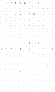 Mapa de caracteres da fonte Handstand