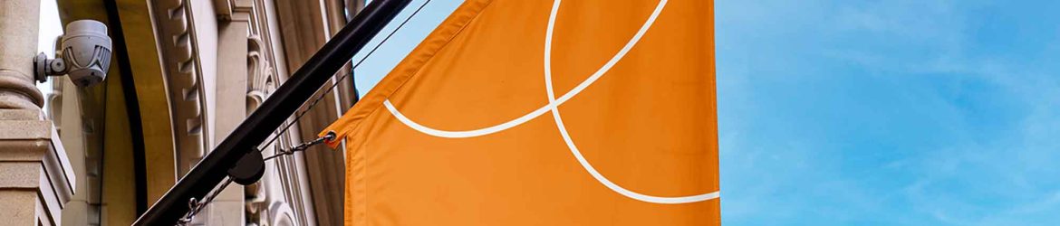 Hanging Asymmetrical Flag Mockup