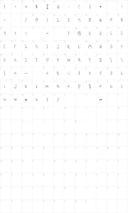 Mapa de caracteres da fonte Hannah Added Some Flare