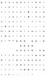 Mapa de caracteres da fonte Happy Birthday