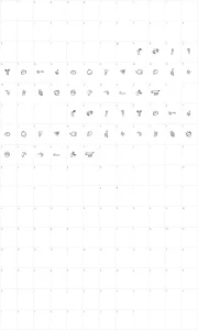 Mapa de caracteres da fonte Happy Offsprings of Plankton