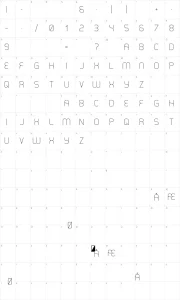 Mapa de caracteres da fonte Happy Squid