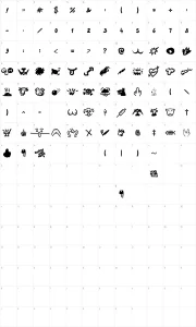 Mapa de caracteres da fonte Hard Talk