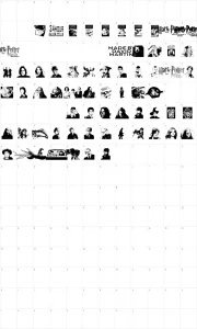 Mapa de caracteres da fonte Harry Potter and the Dingbats