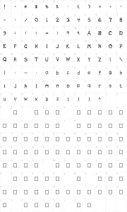 Mapa de caracteres da fonte Haunted
