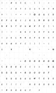 Mapa de caracteres da fonte Heart Explosion