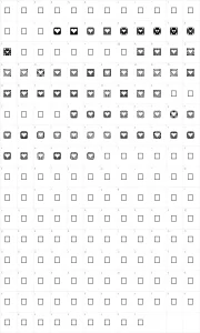 Mapa de caracteres da fonte Heart Things 2