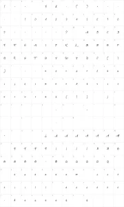 Mapa de caracteres da fonte Heartbeat in Christmas