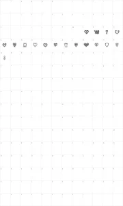 Mapa de caracteres da fonte Hearts of Lime