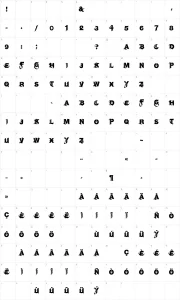 Mapa de caracteres da fonte Hel Grotesk Gothiq