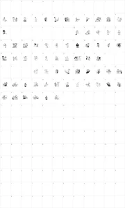 Mapa de caracteres da fonte Hello Doc